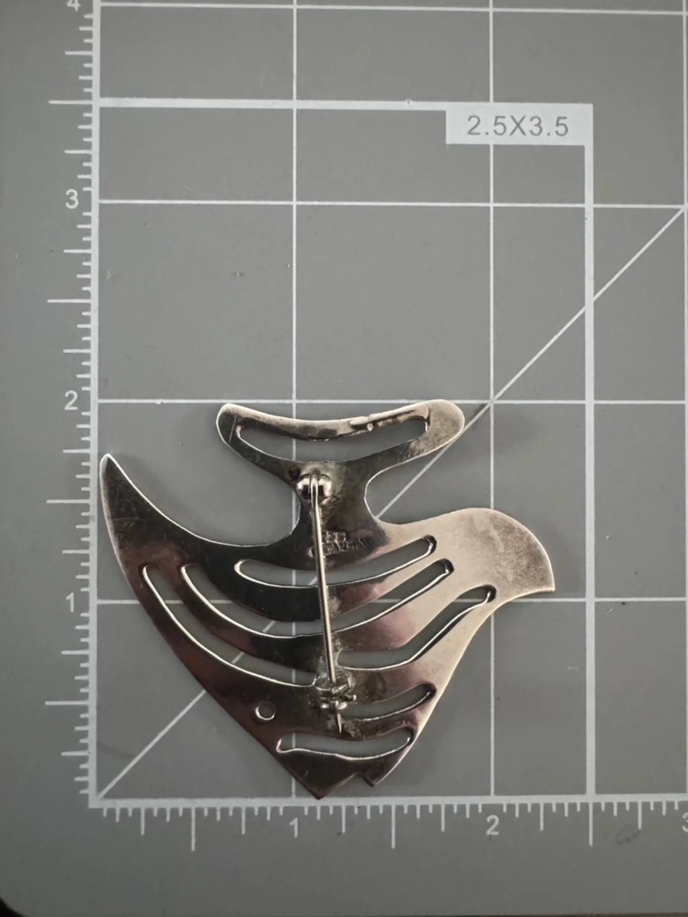 80s Vintage 925‎ Silver Mexico Angelfish Brooch Cutout Tropical Fish Pin